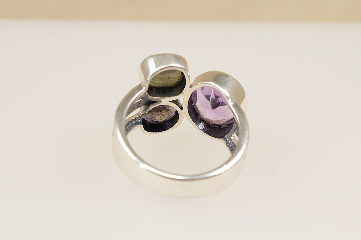 Silver Multi Gemstone ‘Studio’ Statement Ring