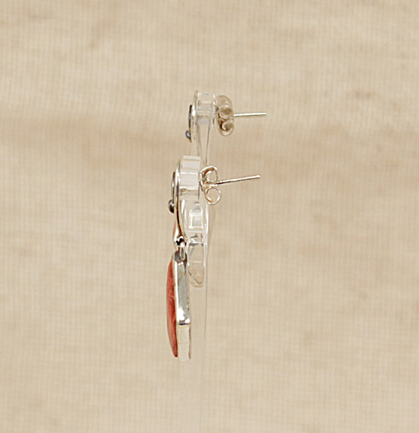 Silver Fire / Orange Agate Designer Necklet and Earring Set