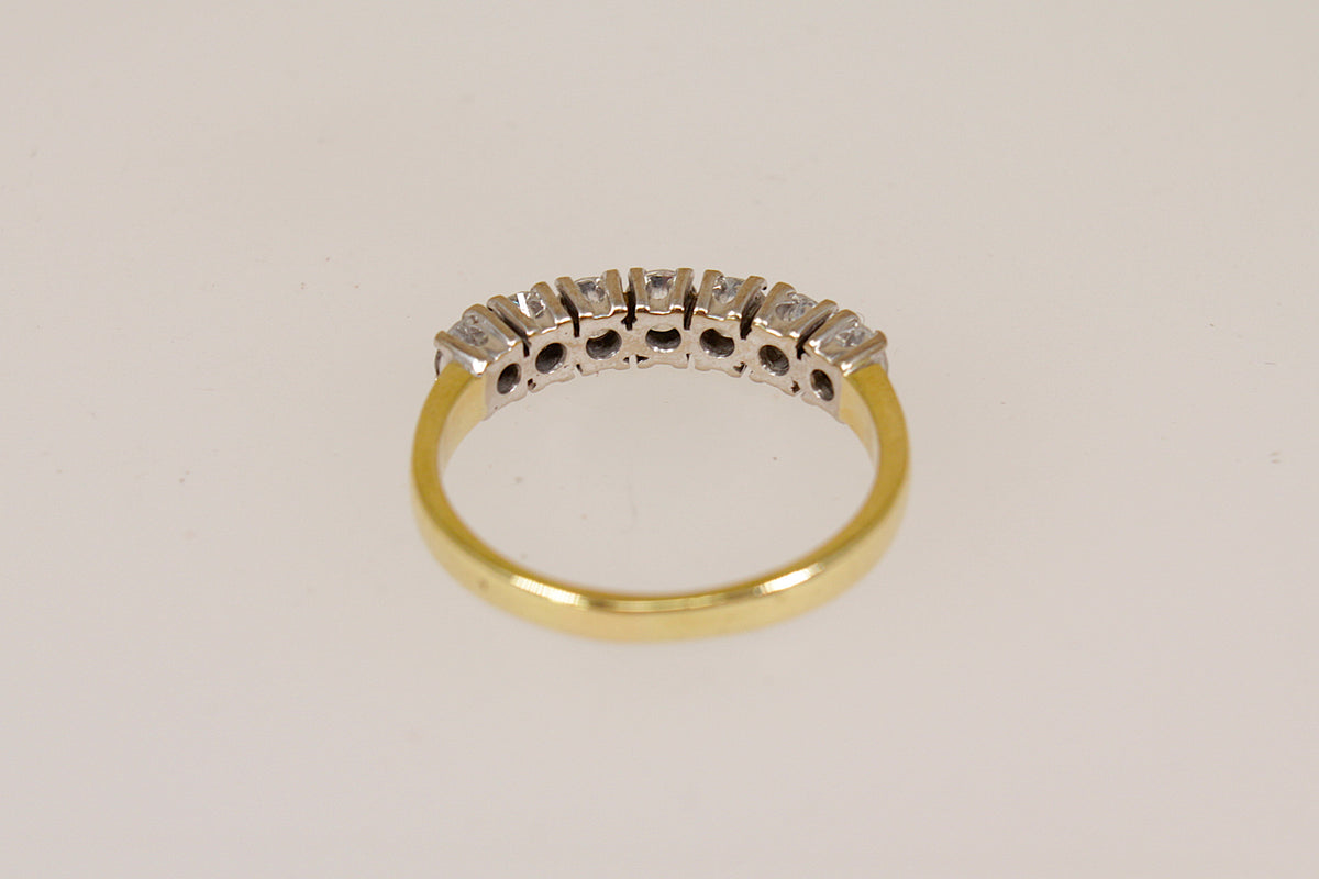 Vintage 18ct Gold 7-Stone Diamond Half Eternity Ring