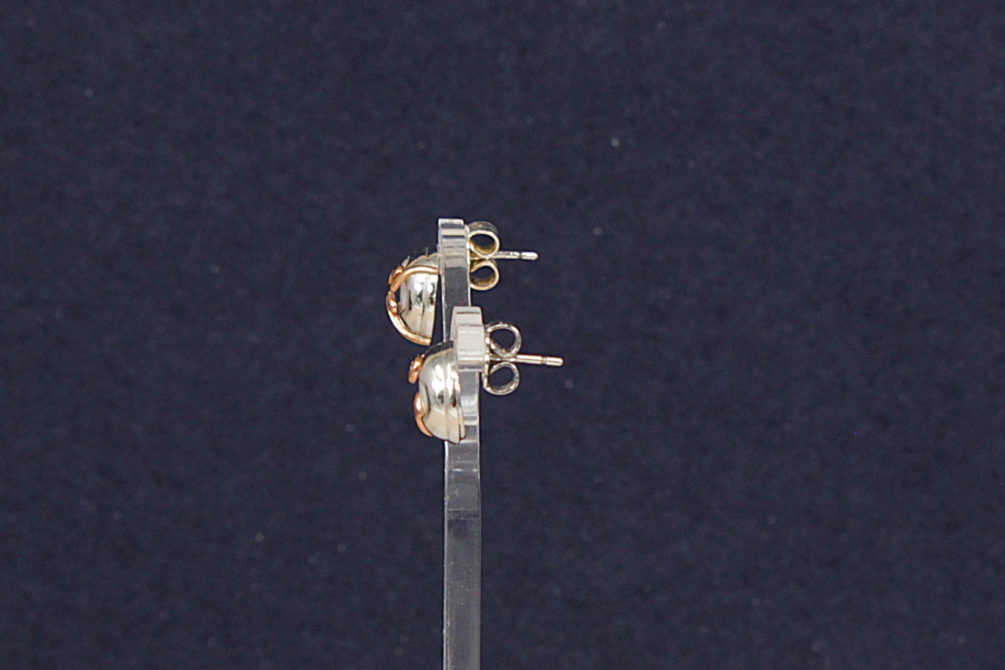 Charming Silver & Gold Mother of Pearl Stud Earrings by Clogau