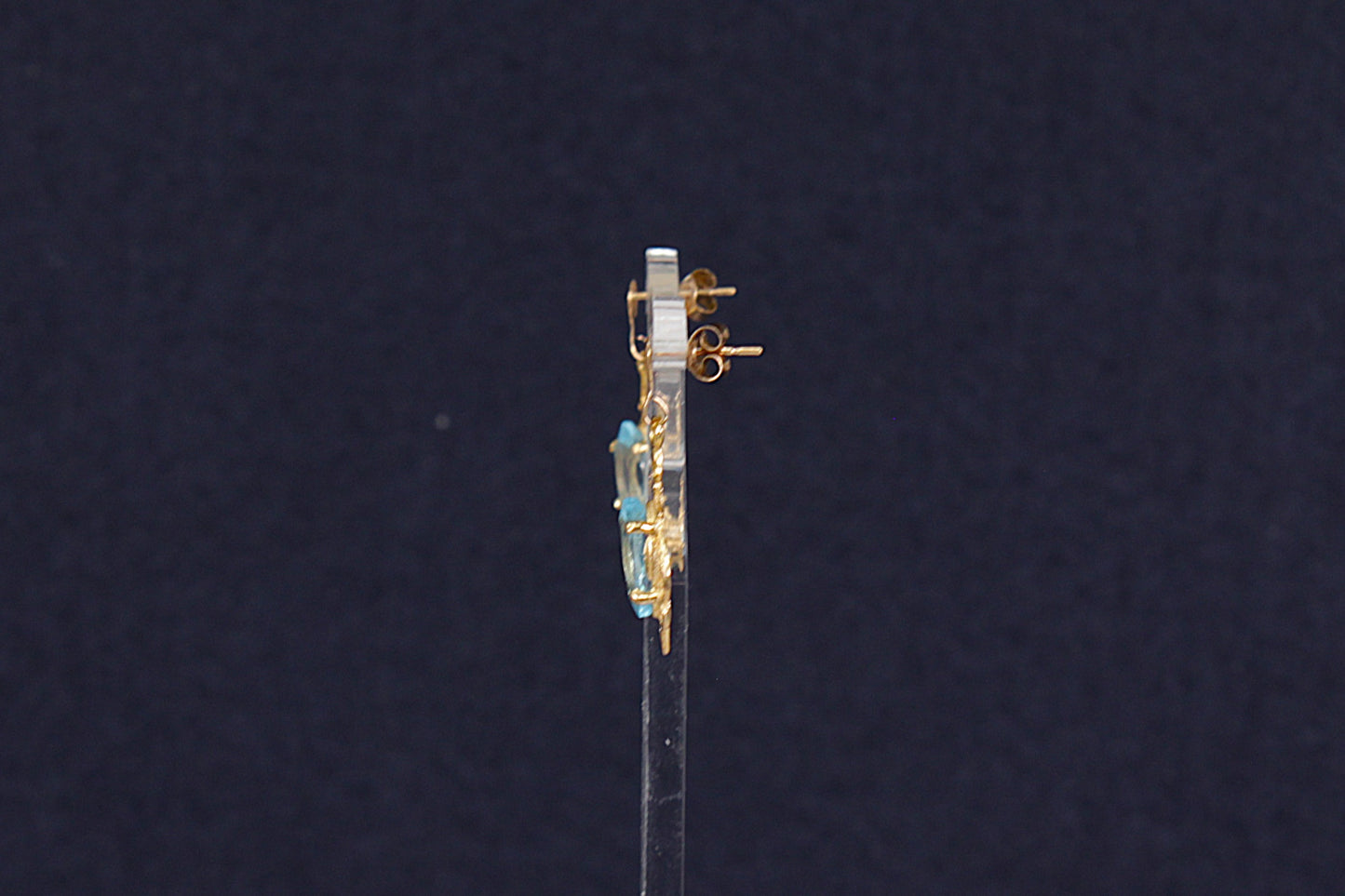 Charming 9ct Gold Blue Topaz Drop Earrings