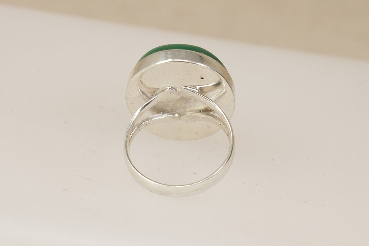 Large Sterling Silver Malachite Statement Ring