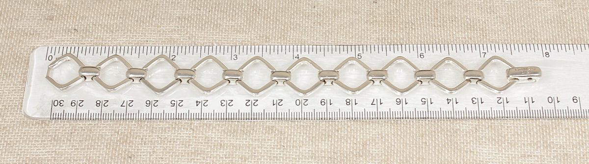 Stunning Old Florence Italian Sterling Silver Designer Bracelet - 7¾"