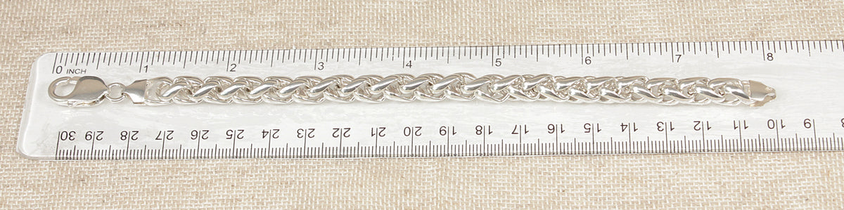 Heavy Elegant Sterling Silver Rope Link Bracelet – 8"