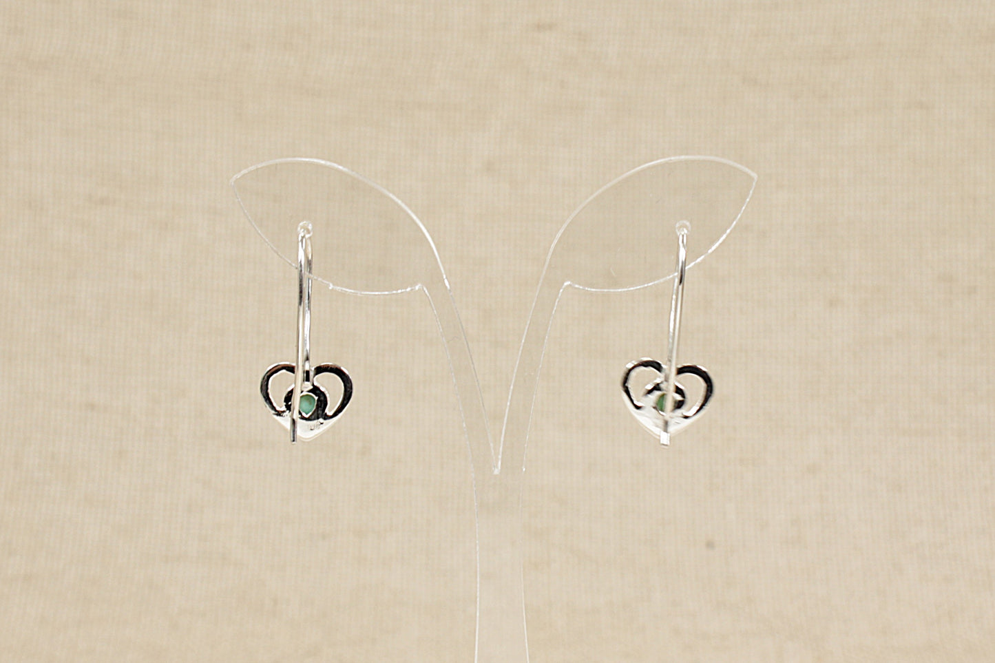Silver Turquoise Heart Drop Earrings