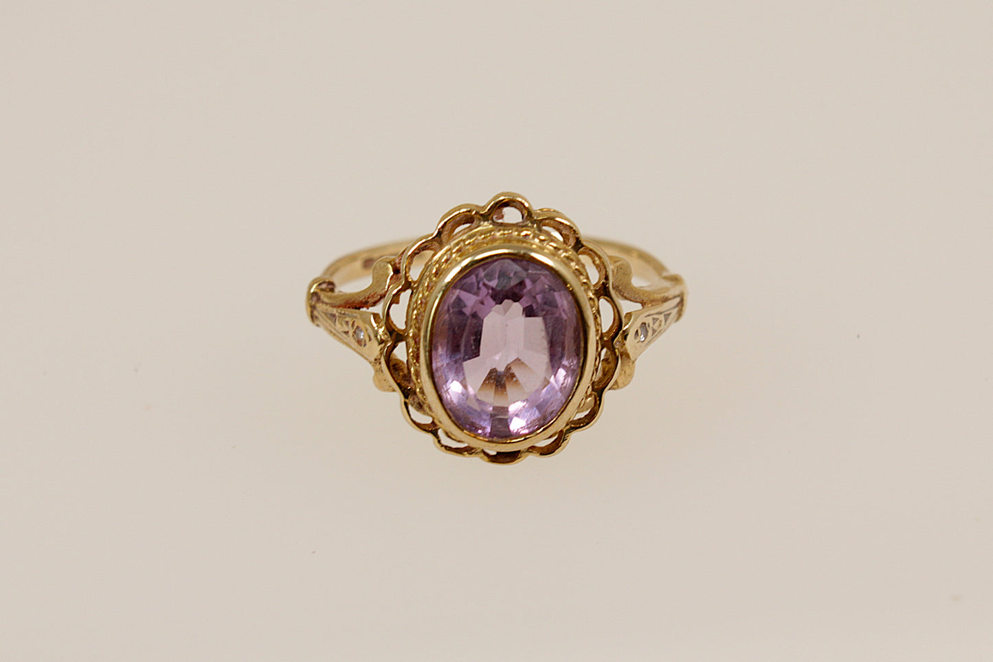 Vintage 9ct Amethyst Gold Ring
