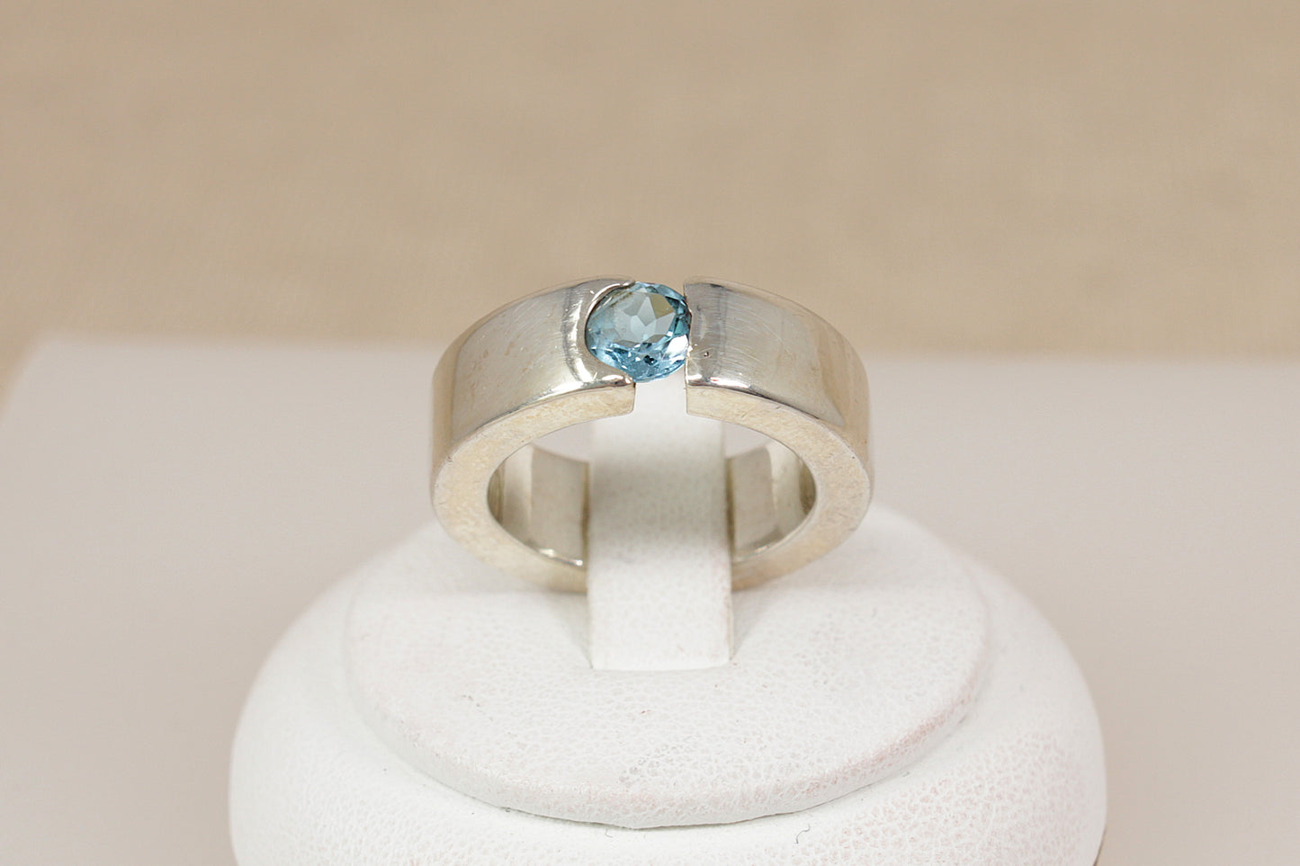 Silver Topaz Statement Band Ring