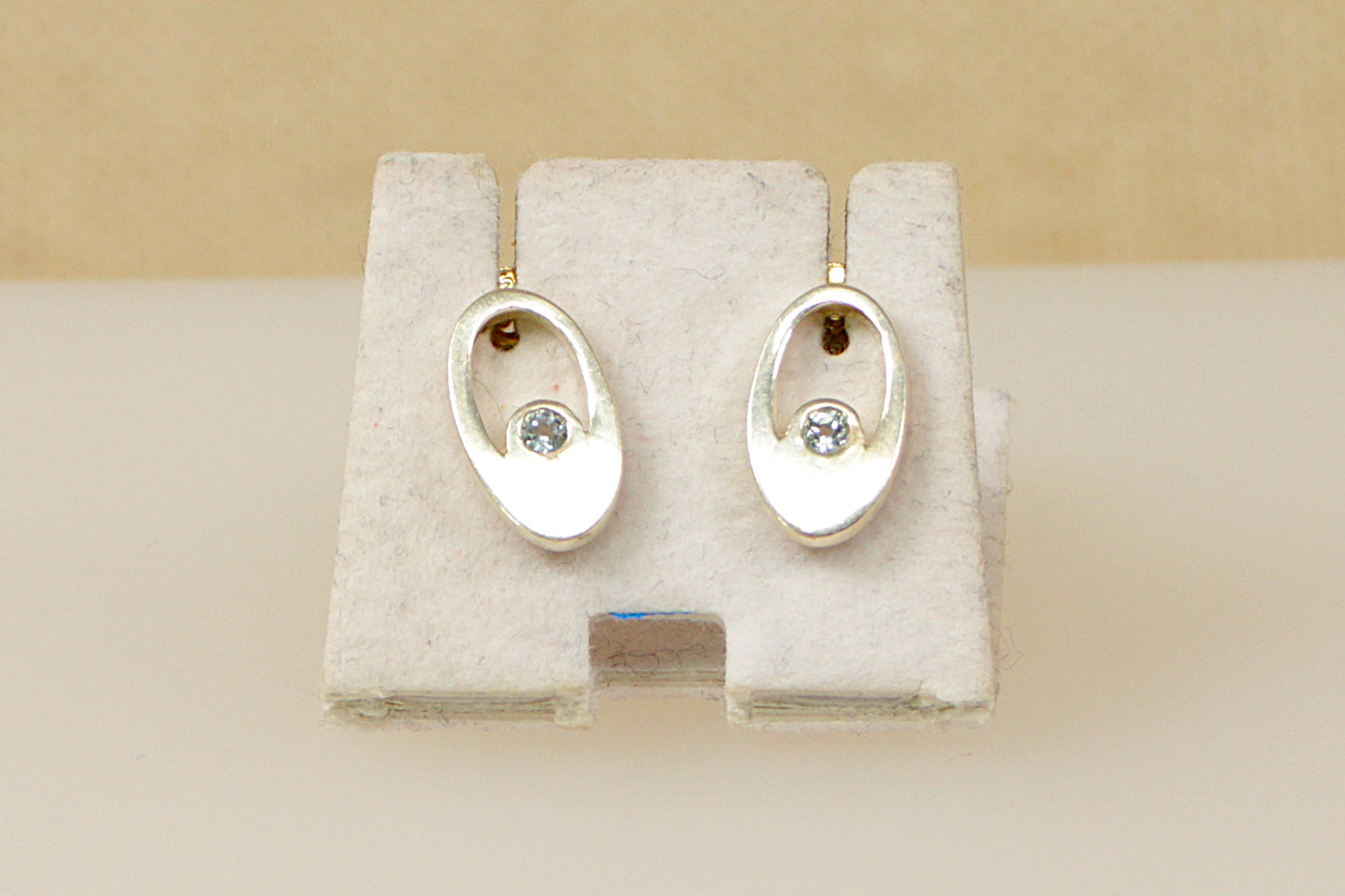 Silver Blue Topaz Stud Earrings