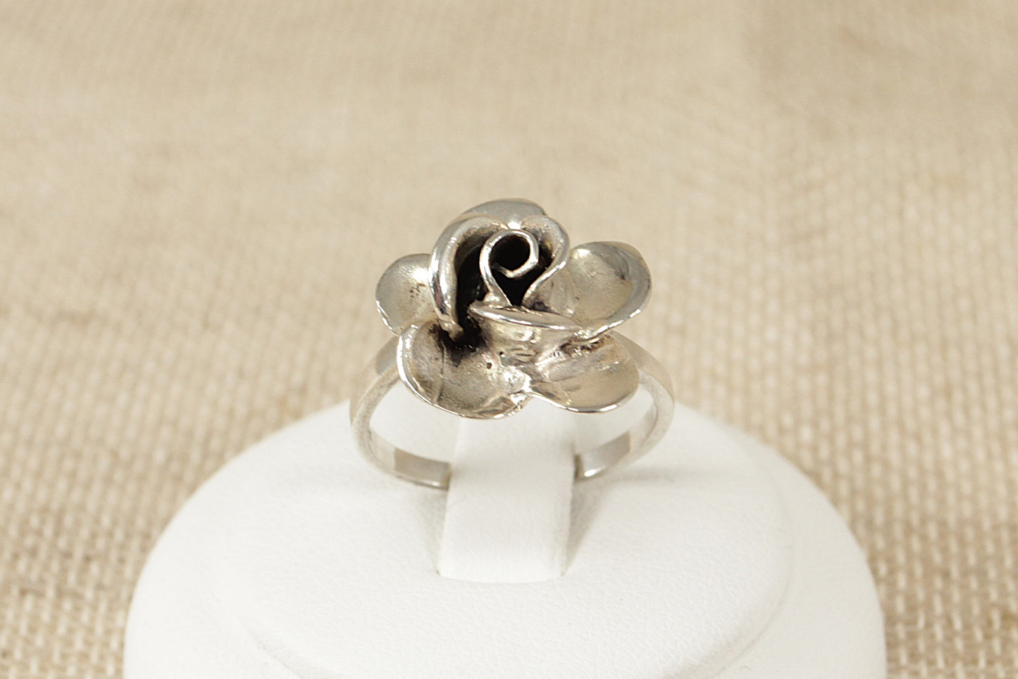 Vintage Sterling Silver Rose Ring