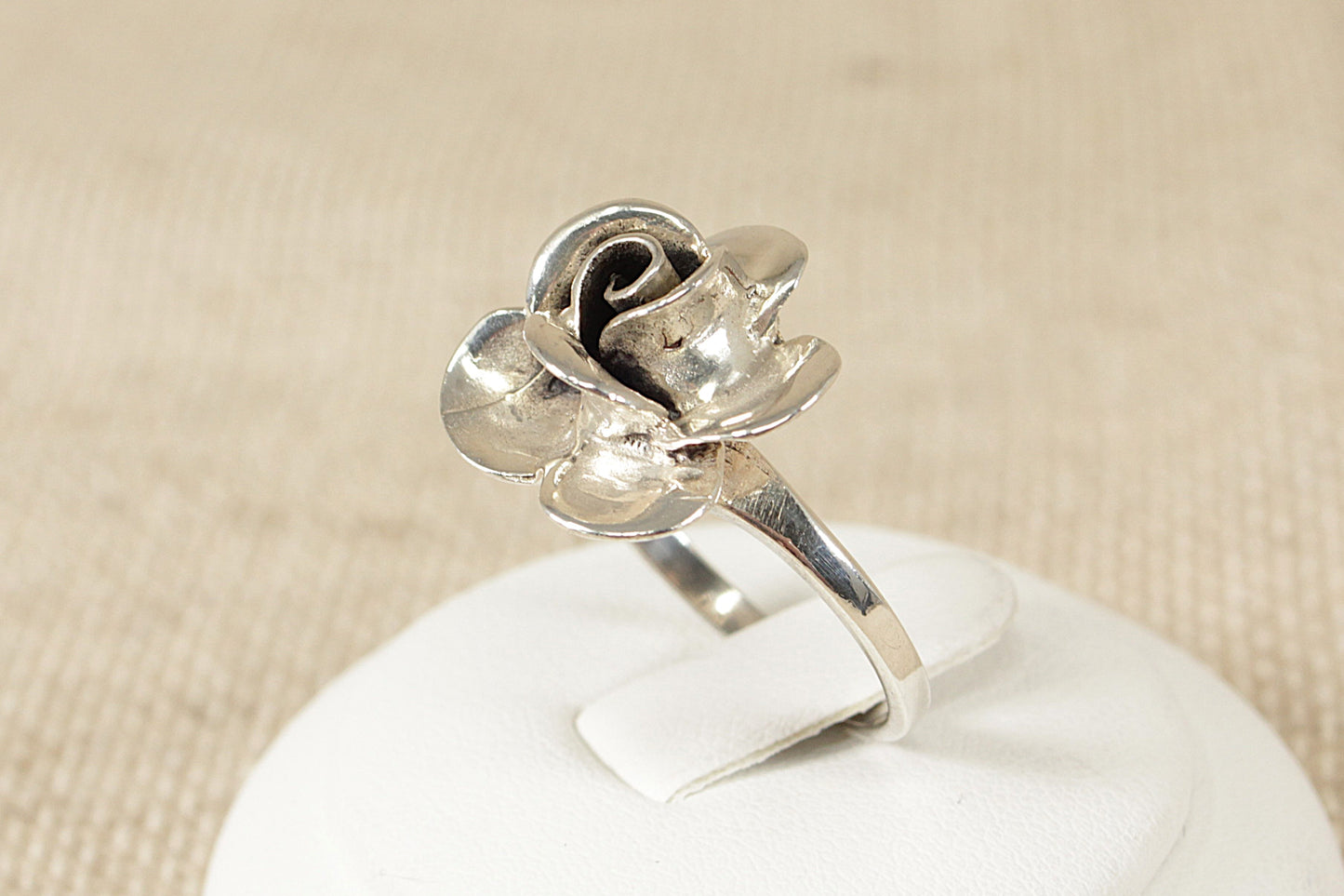 Vintage Sterling Silver Rose Ring