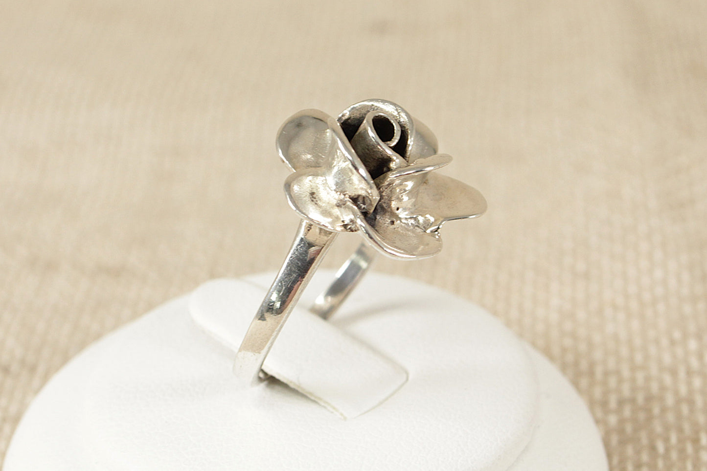Vintage Sterling Silver Rose Ring