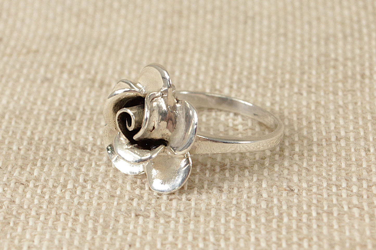 Vintage Sterling Silver Rose Ring