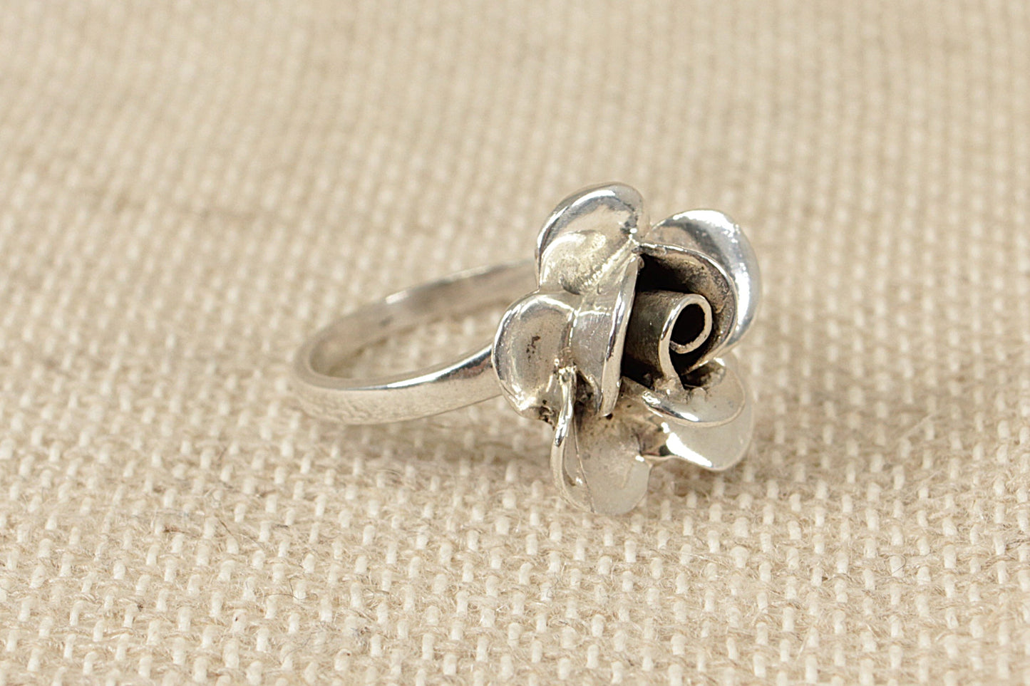 Vintage Sterling Silver Rose Ring