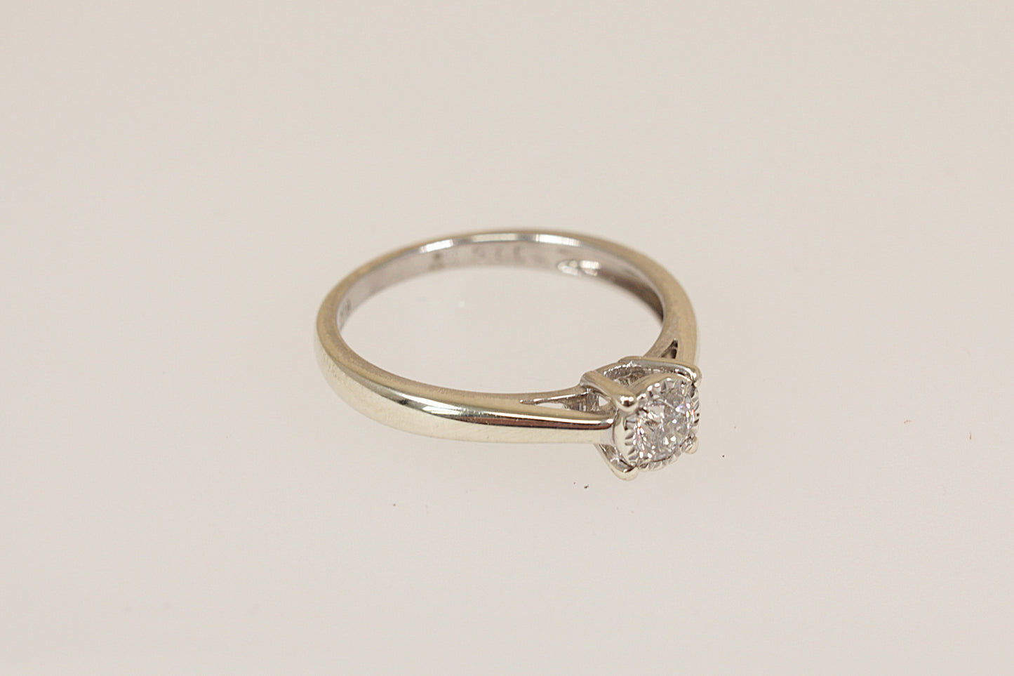 9ct White Gold Diamond Solitaire Ring