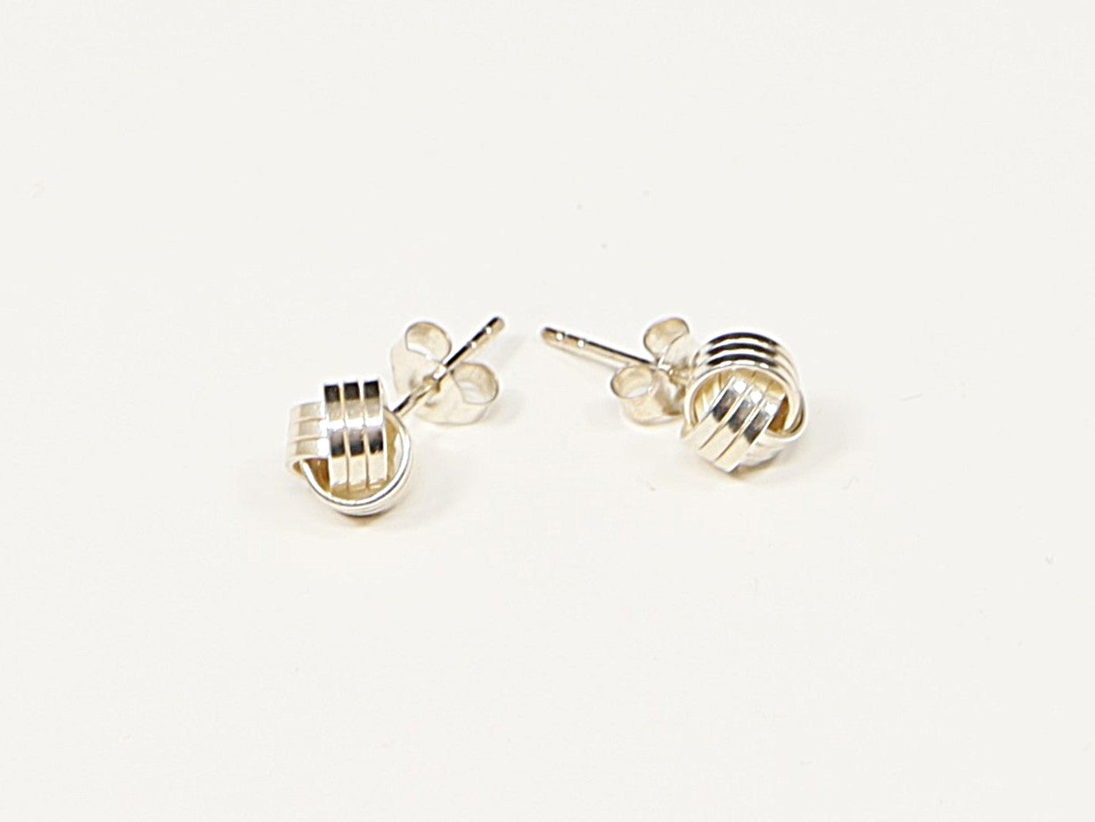 Silver Knot Design Stud Earrings