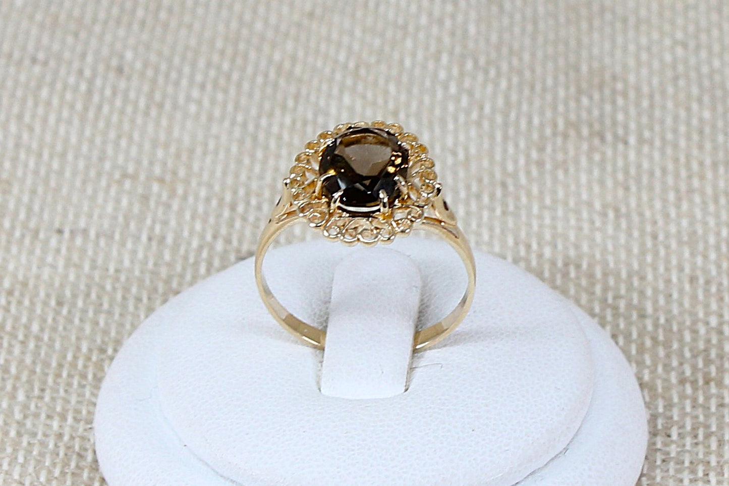 Vintage 9ct Smoky Quartz Ring