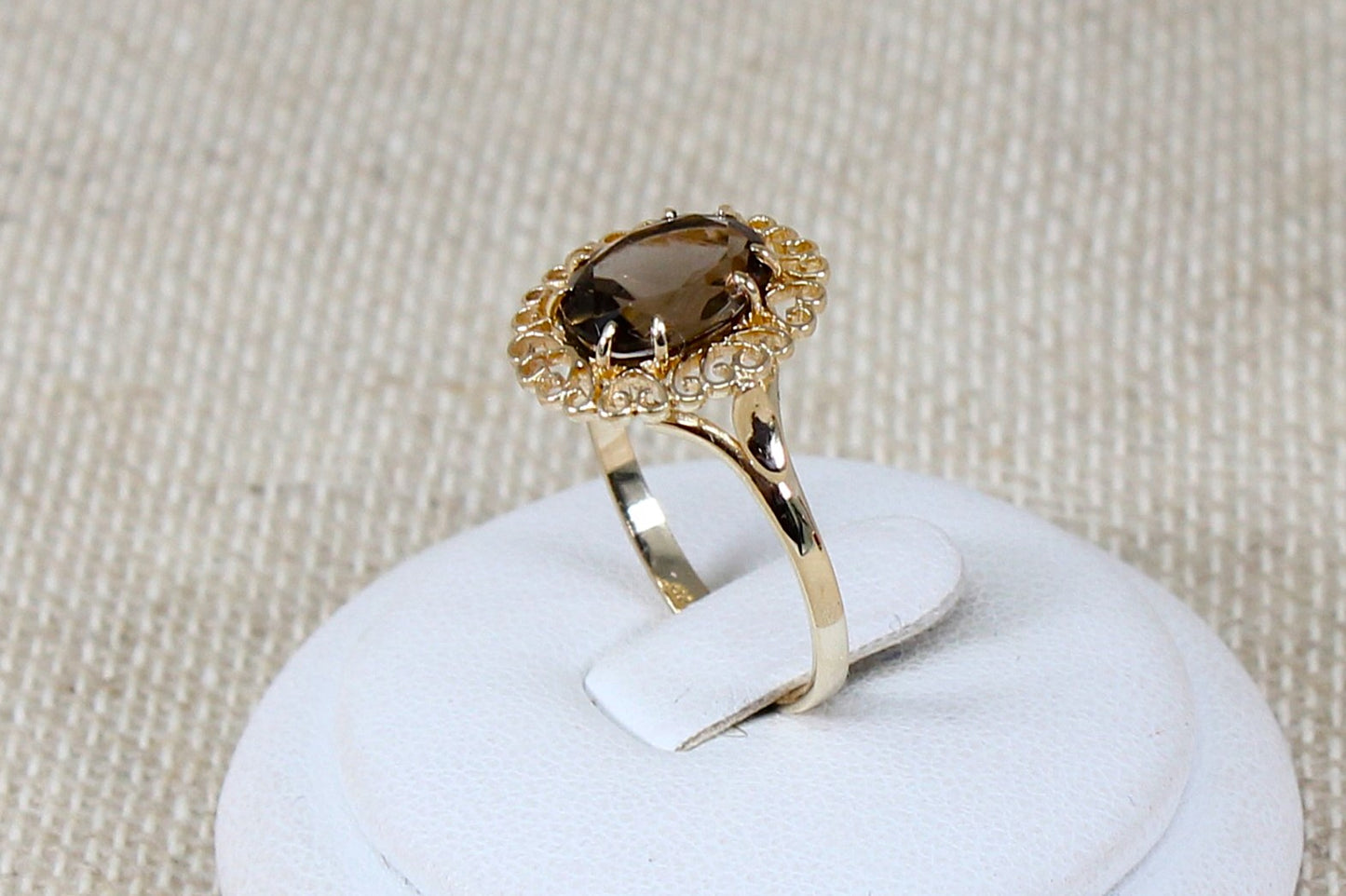 Vintage 9ct Smoky Quartz Ring