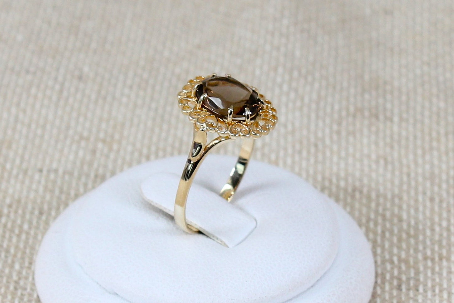 Vintage 9ct Smoky Quartz Ring