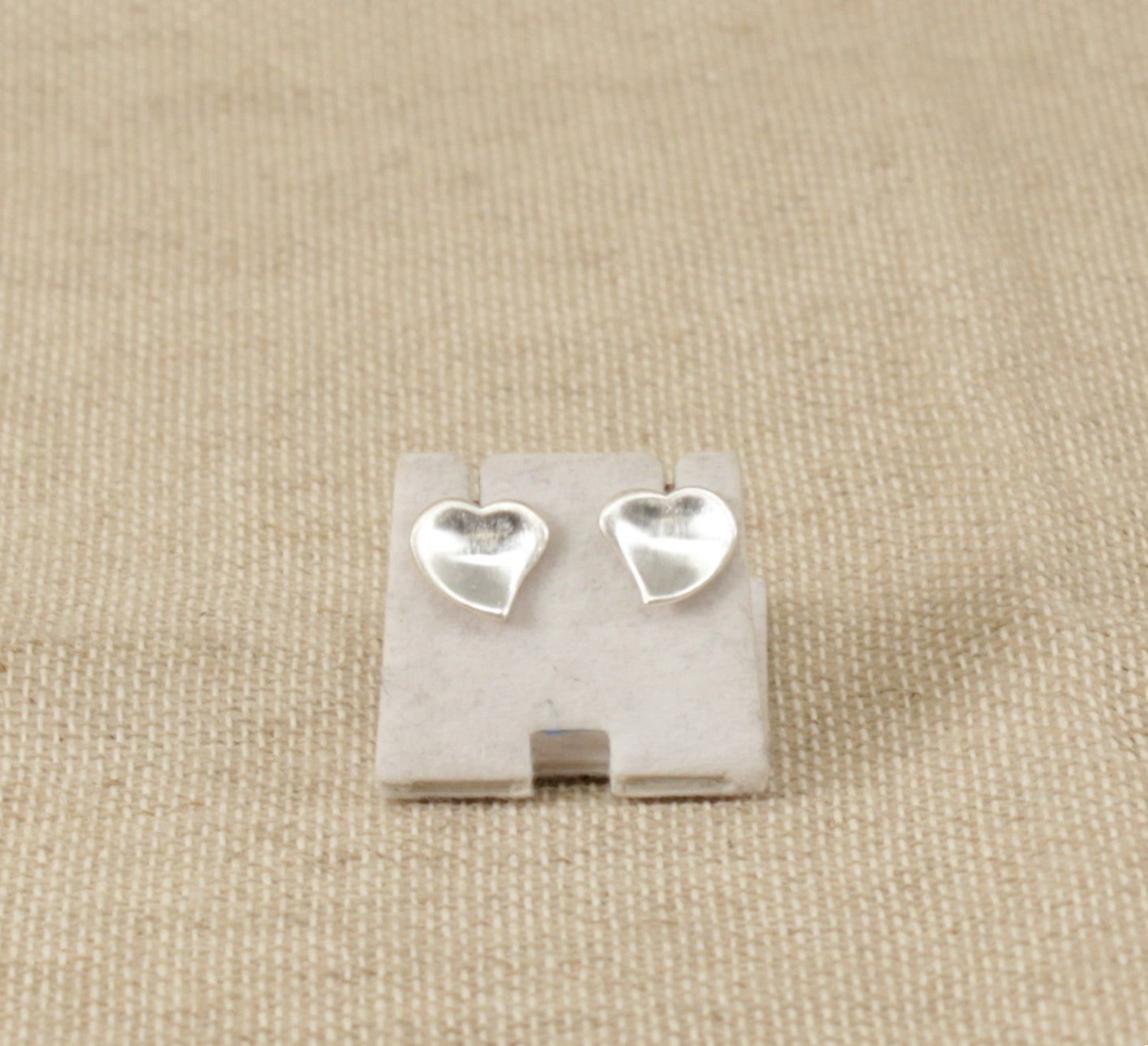 Silver Heart Stud Earrings