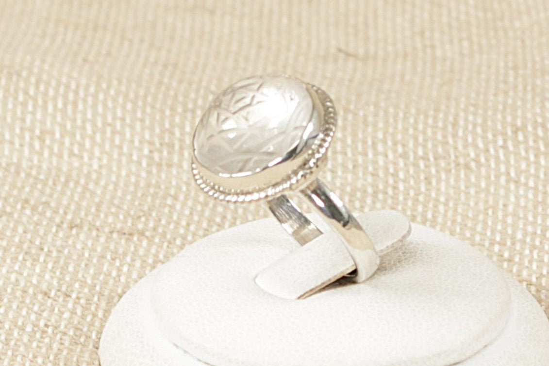 Silver Clear Quartz Solitaire Statement Rings