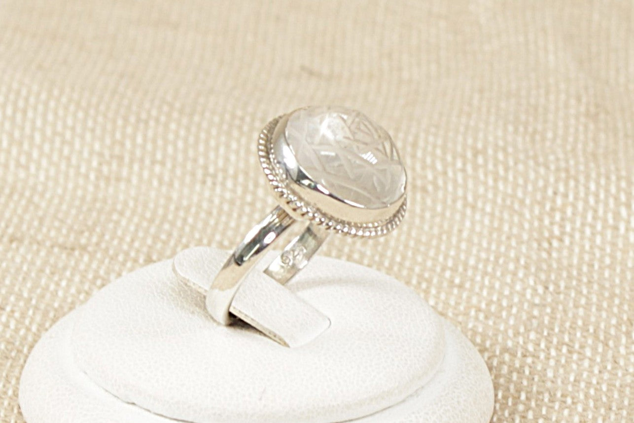 Silver Clear Quartz Solitaire Statement Rings