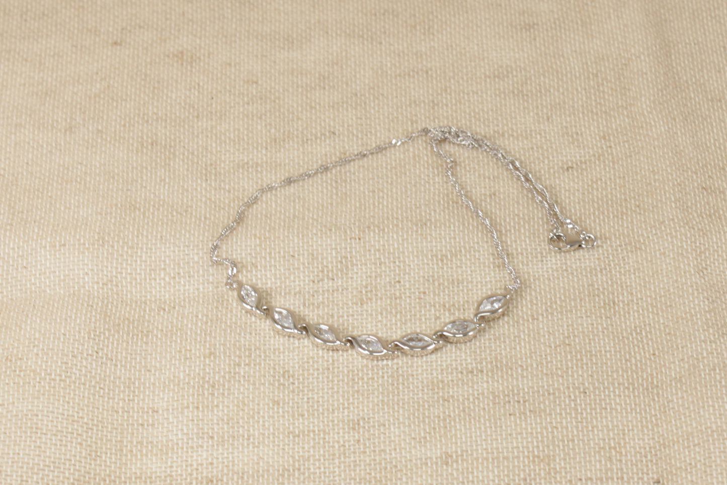 Silver Cubic Zirconia  Necklet Necklace
