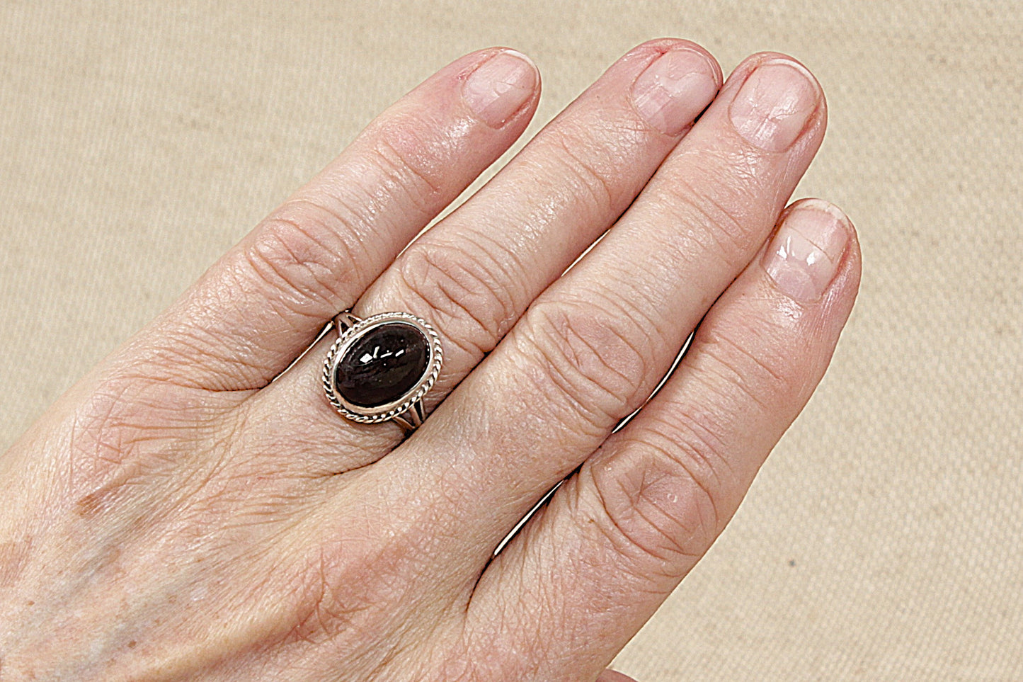 Vintage Silver Iolite Solitaire Ring