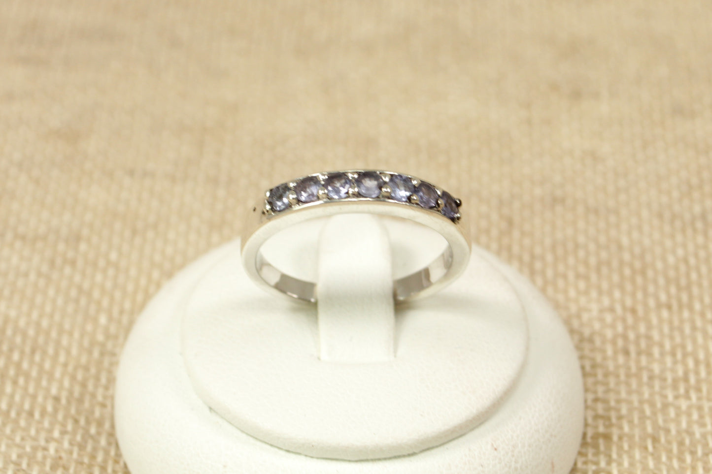 Sterling Silver Half Eternity Blue Iolite Ring