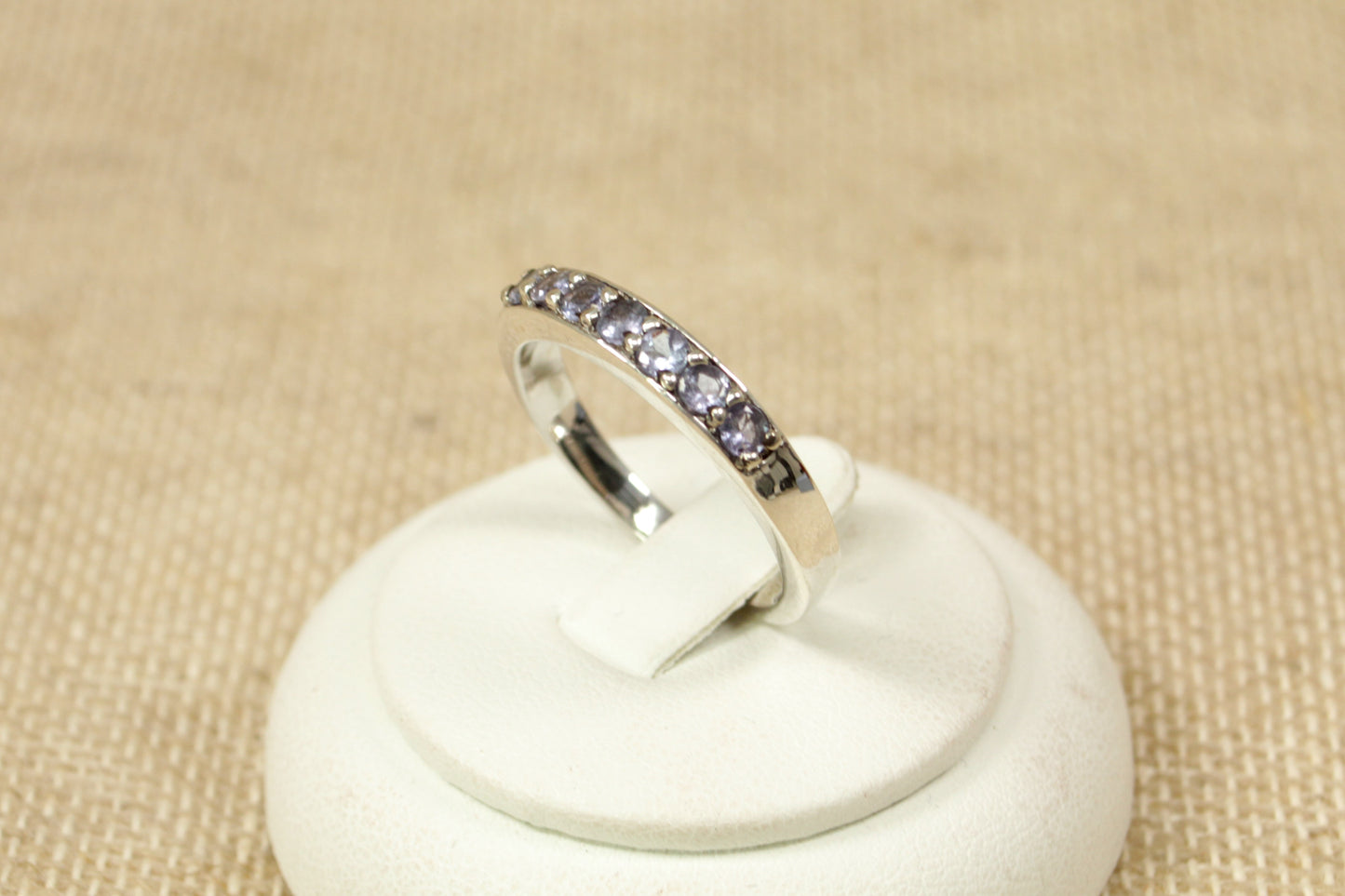 Sterling Silver Half Eternity Blue Iolite Ring