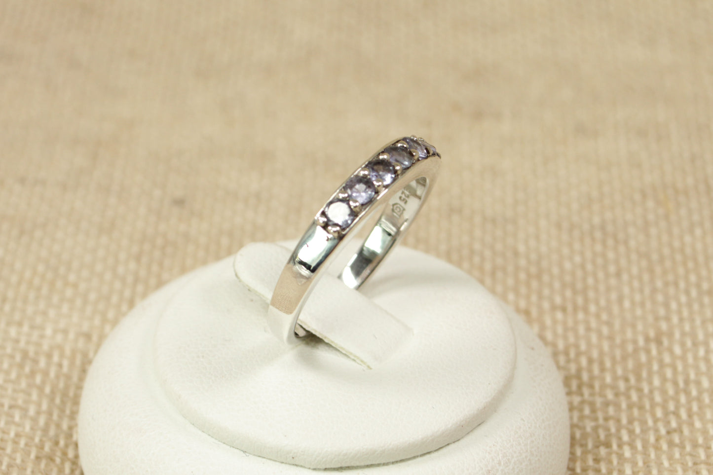 Sterling Silver Half Eternity Blue Iolite Ring