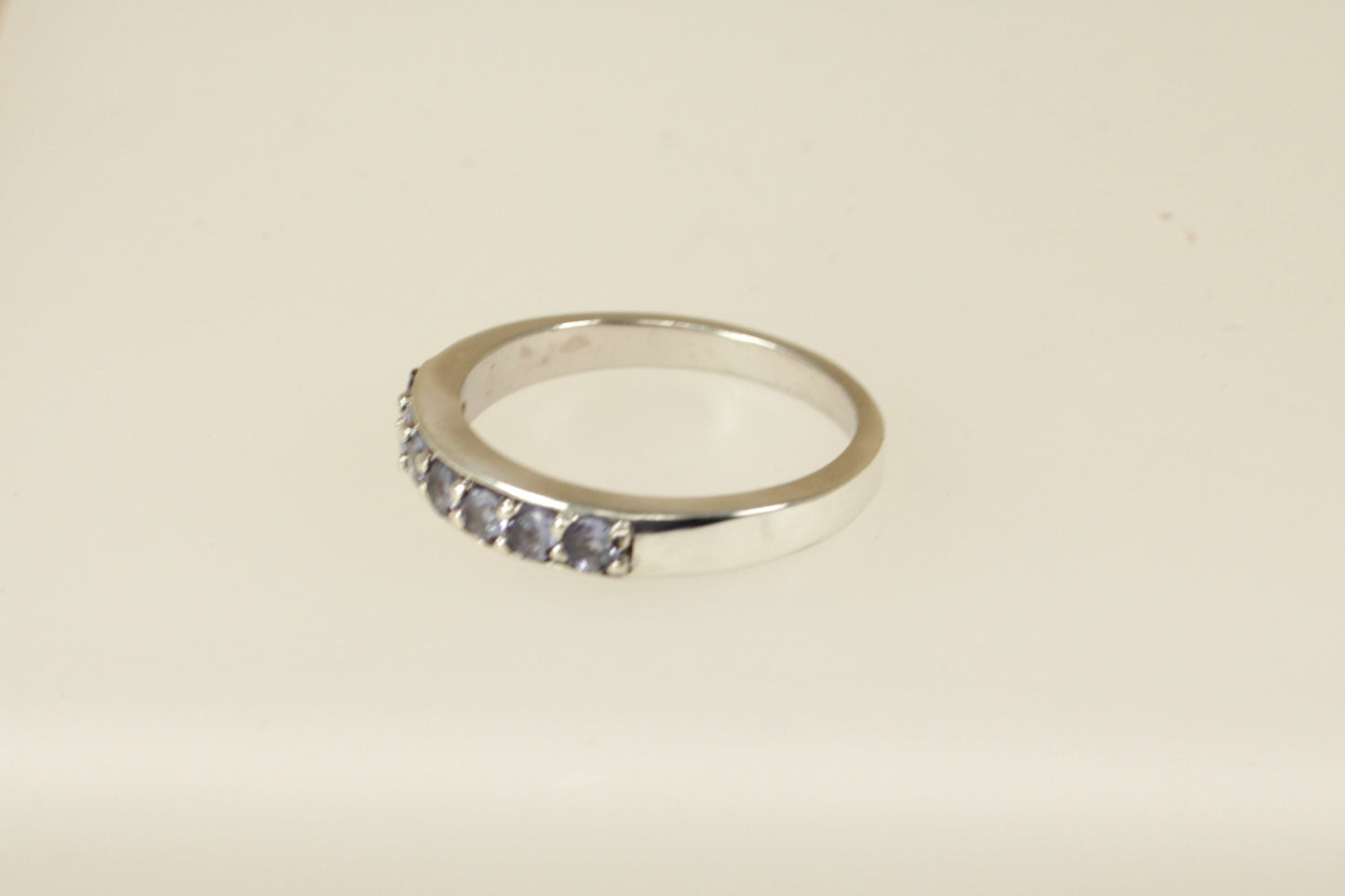 Sterling Silver Half Eternity Blue Iolite Ring