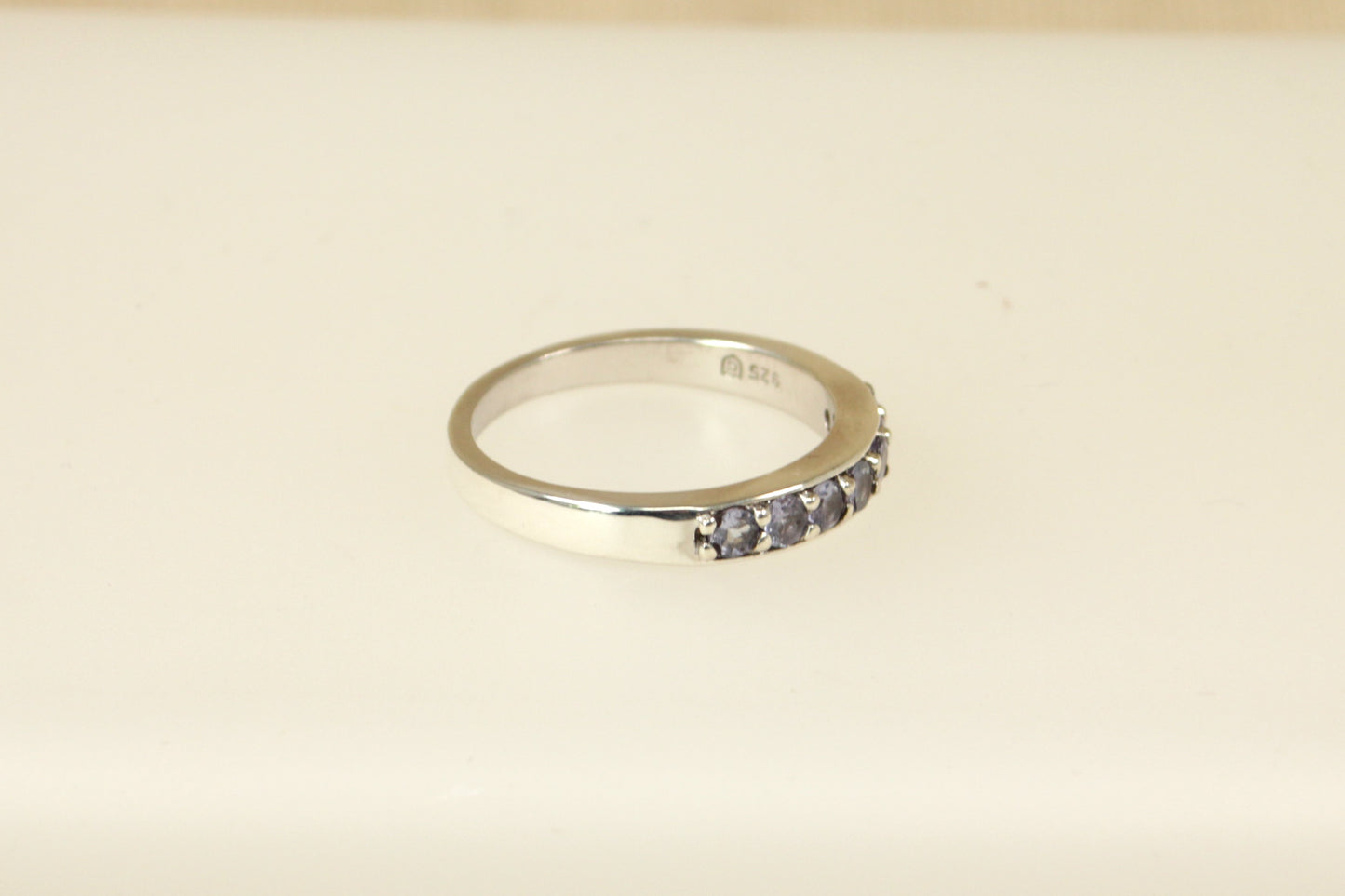 Sterling Silver Half Eternity Blue Iolite Ring