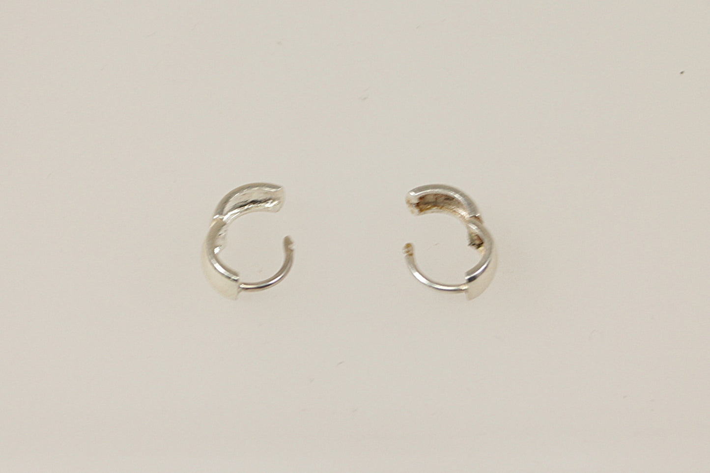 Silver Huggie Hoop Earrings