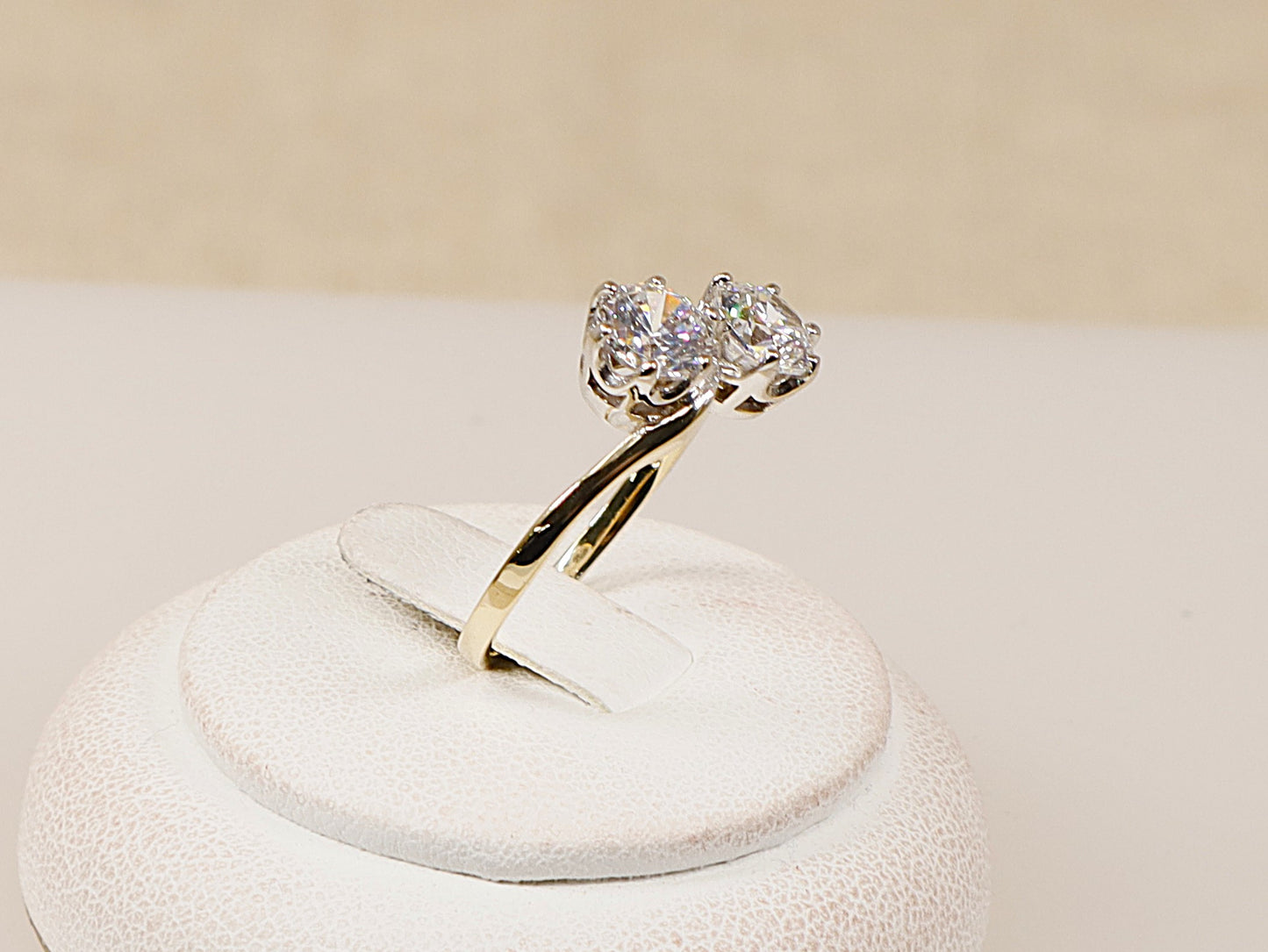 14ct Gold Cubic Zirconia Twist Ring
