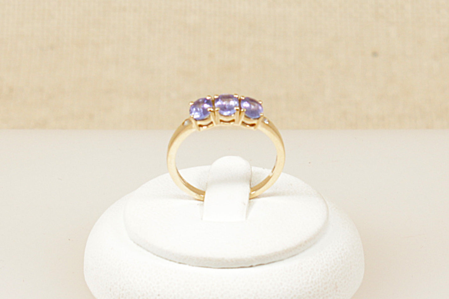 9ct Gold Blue Iolite Trilogy Ring