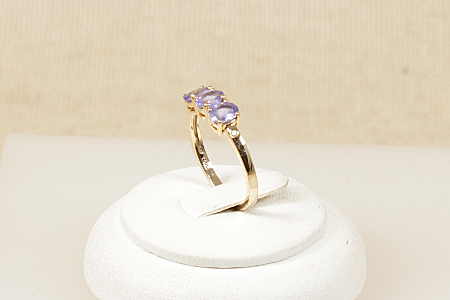 9ct Gold Blue Iolite Trilogy Ring