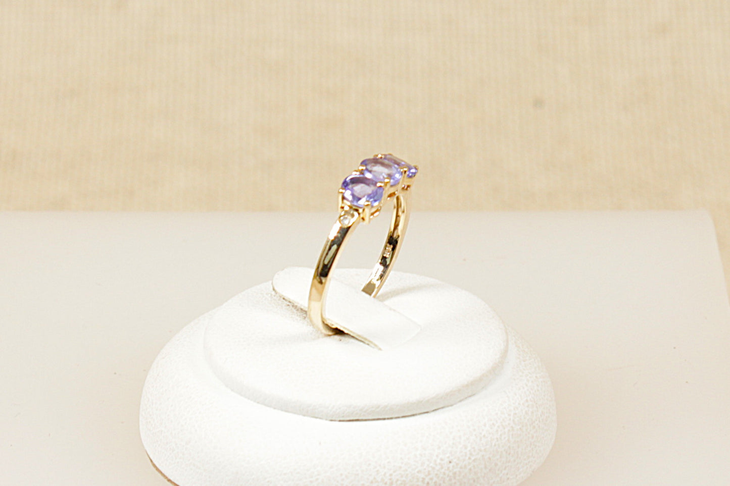 9ct Gold Blue Iolite Trilogy Ring