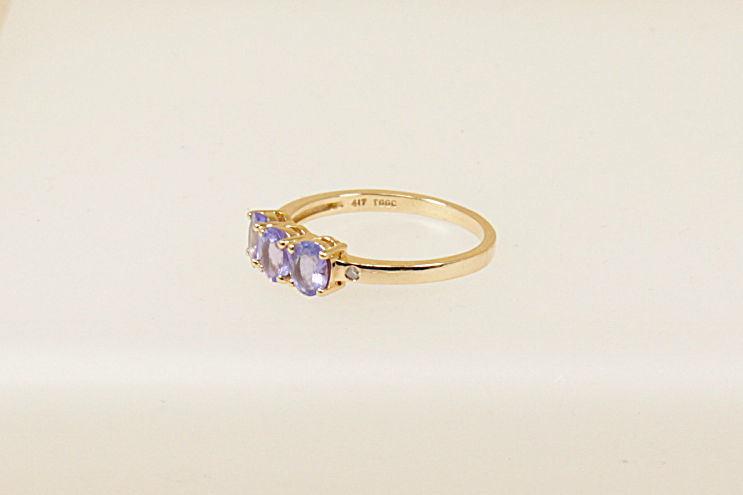 9ct Gold Blue Iolite Trilogy Ring