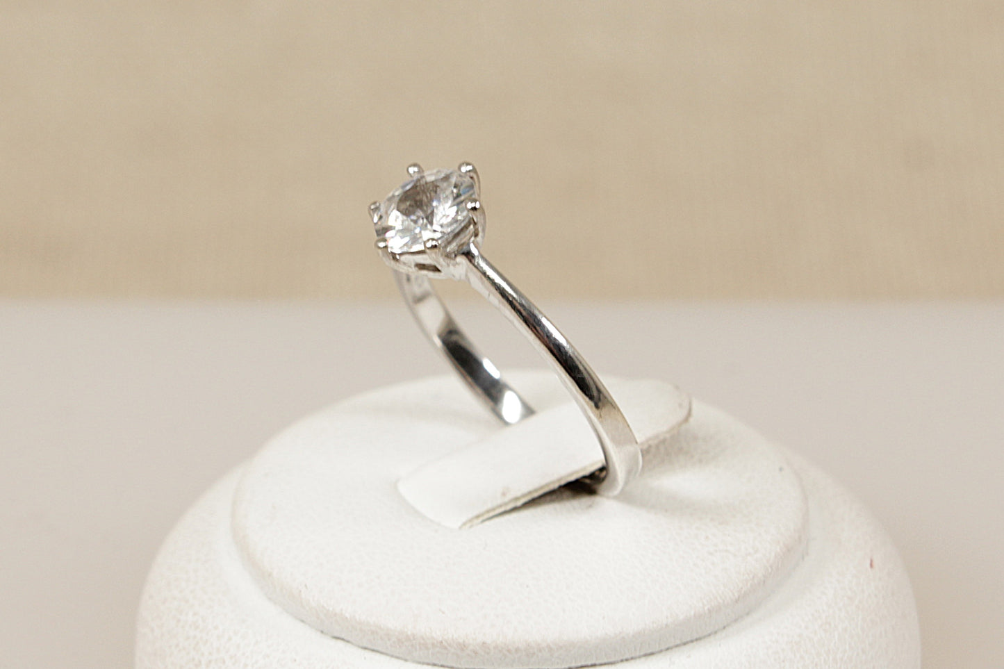 Sterling Silver White Topaz Solitaire Ring