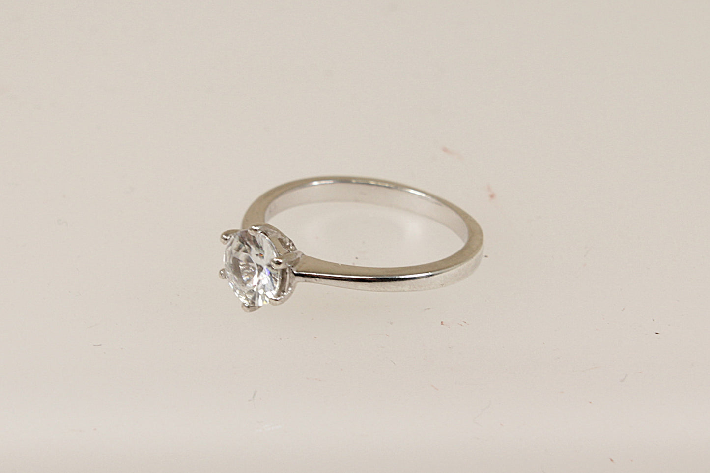 Sterling Silver White Topaz Solitaire Ring