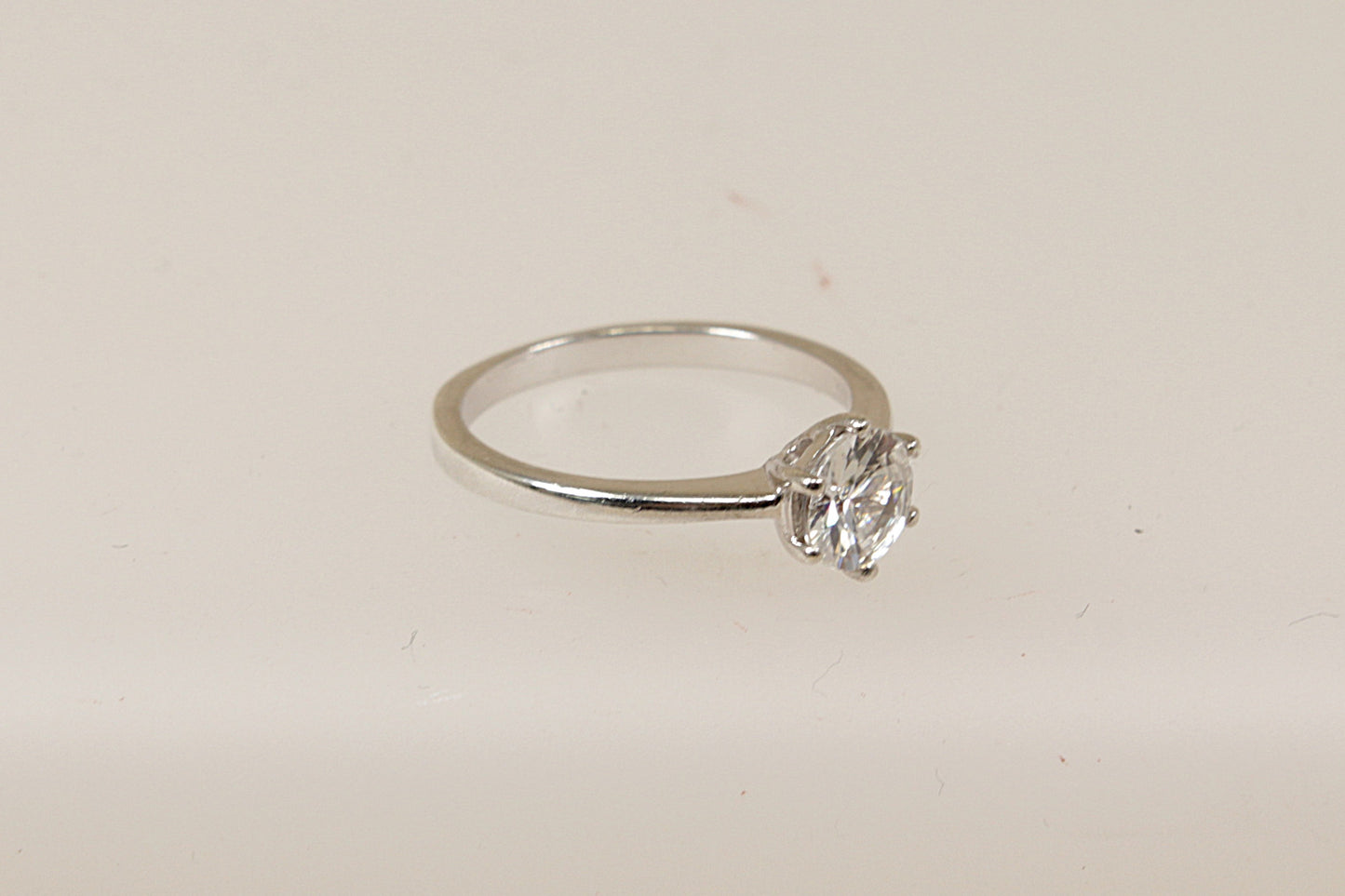 Sterling Silver White Topaz Solitaire Ring