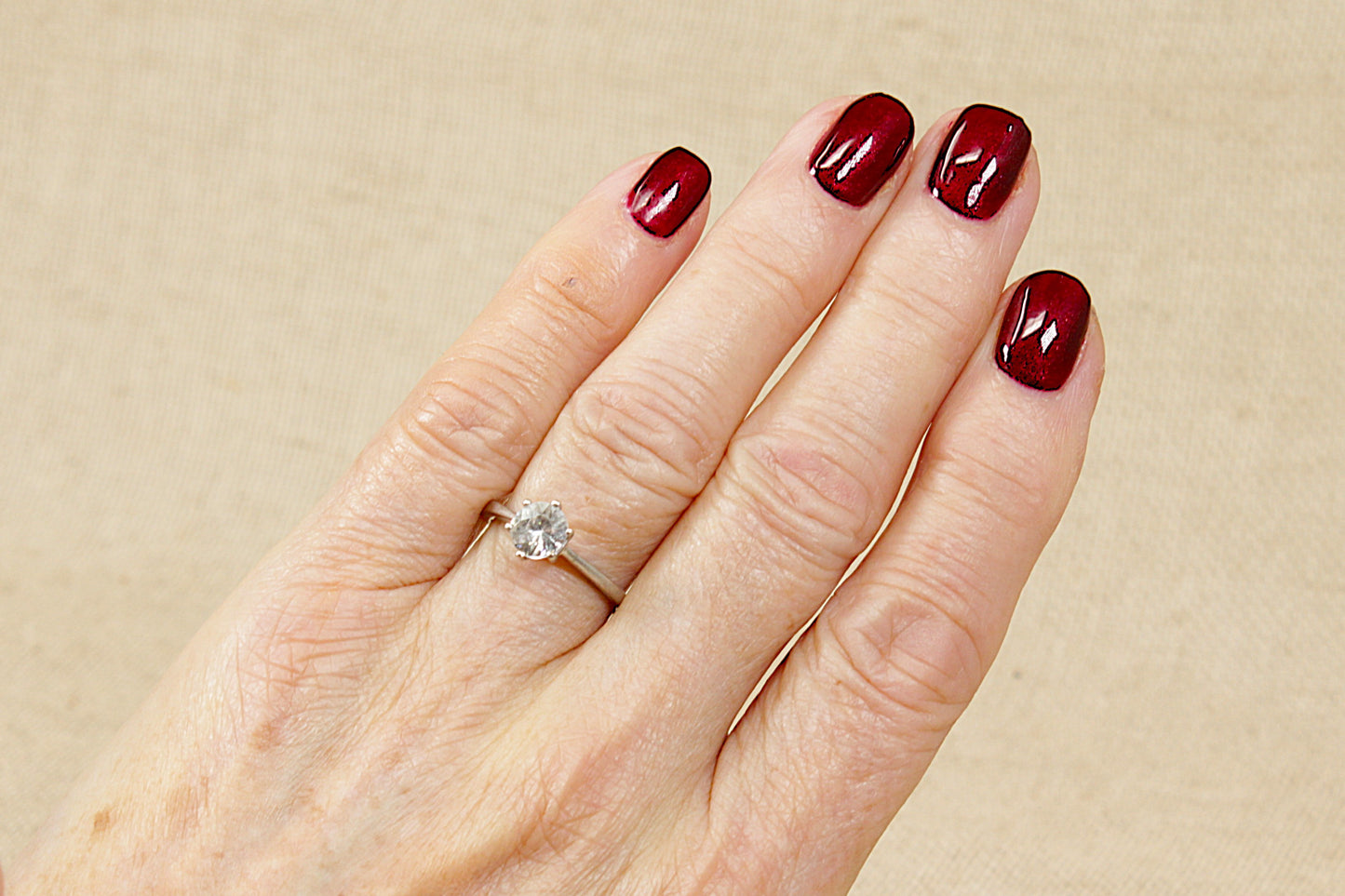 Sterling Silver White Topaz Solitaire Ring