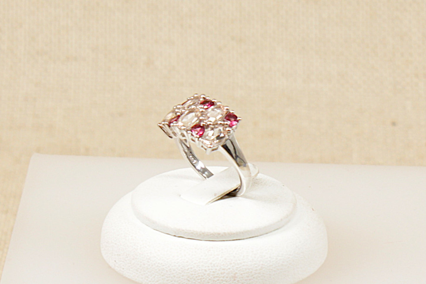 Silver Crystal Cluster Ring