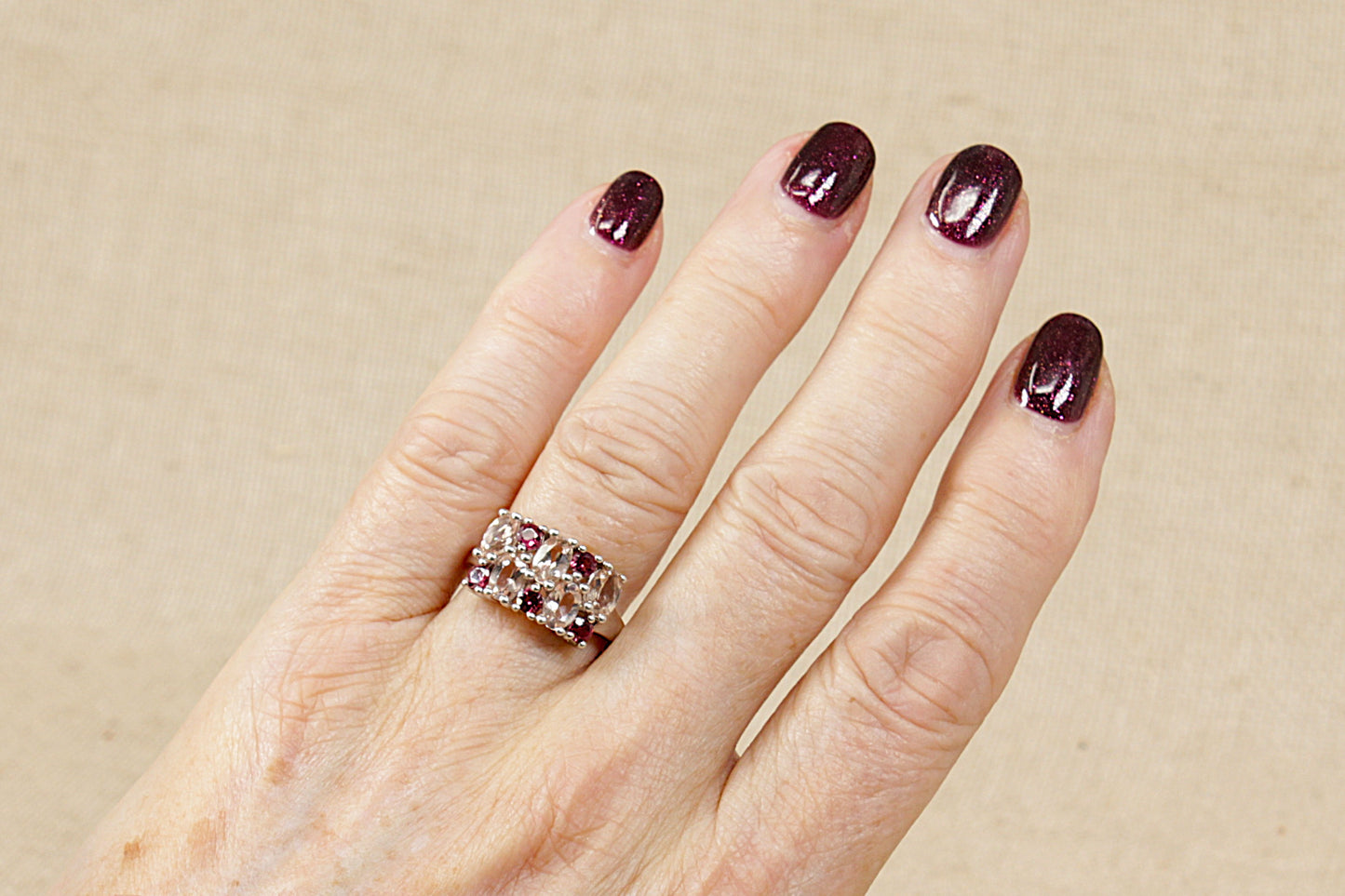 Silver Crystal Cluster Ring