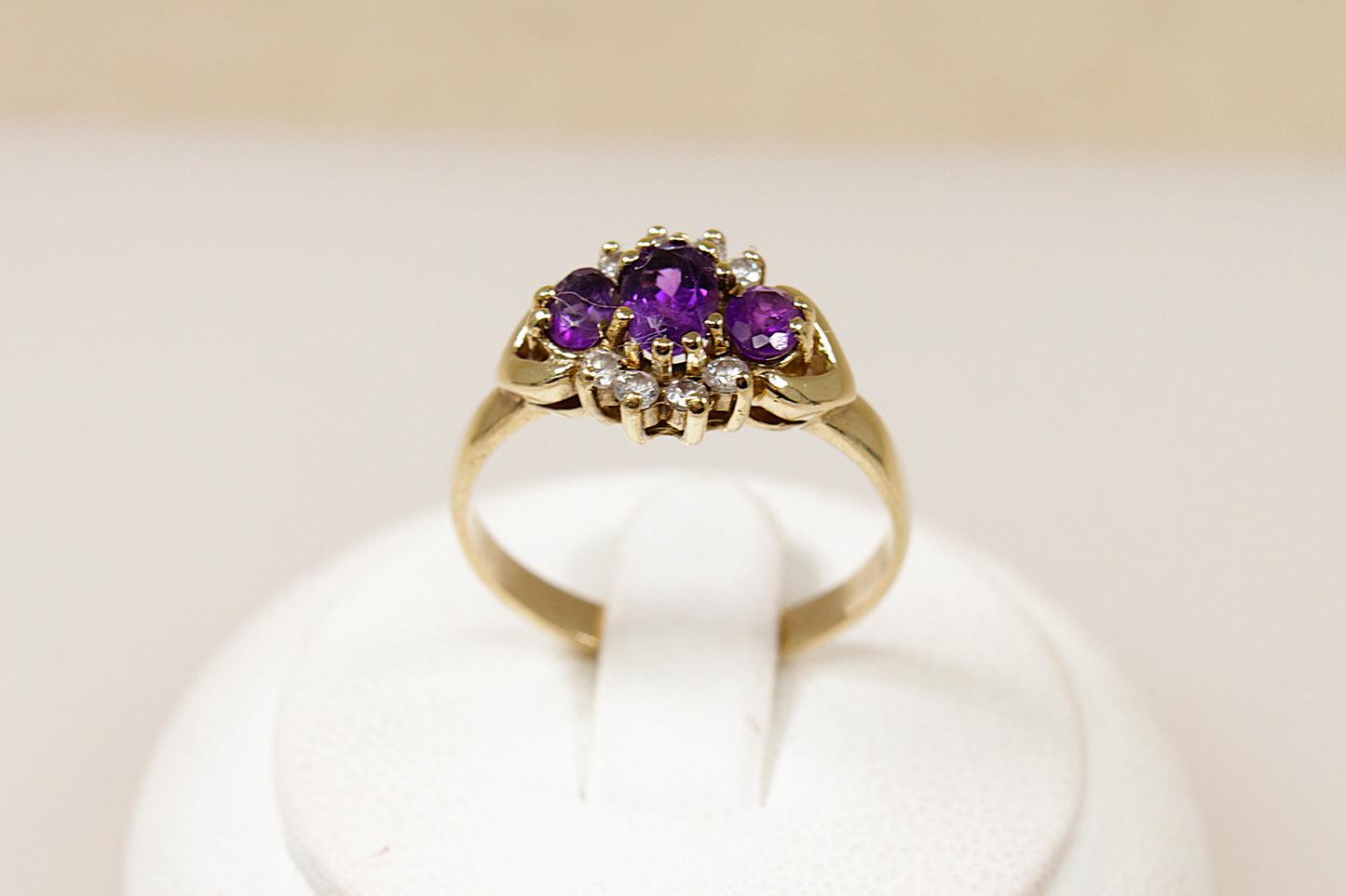 9ct Gold Amethyst Cluster Ring