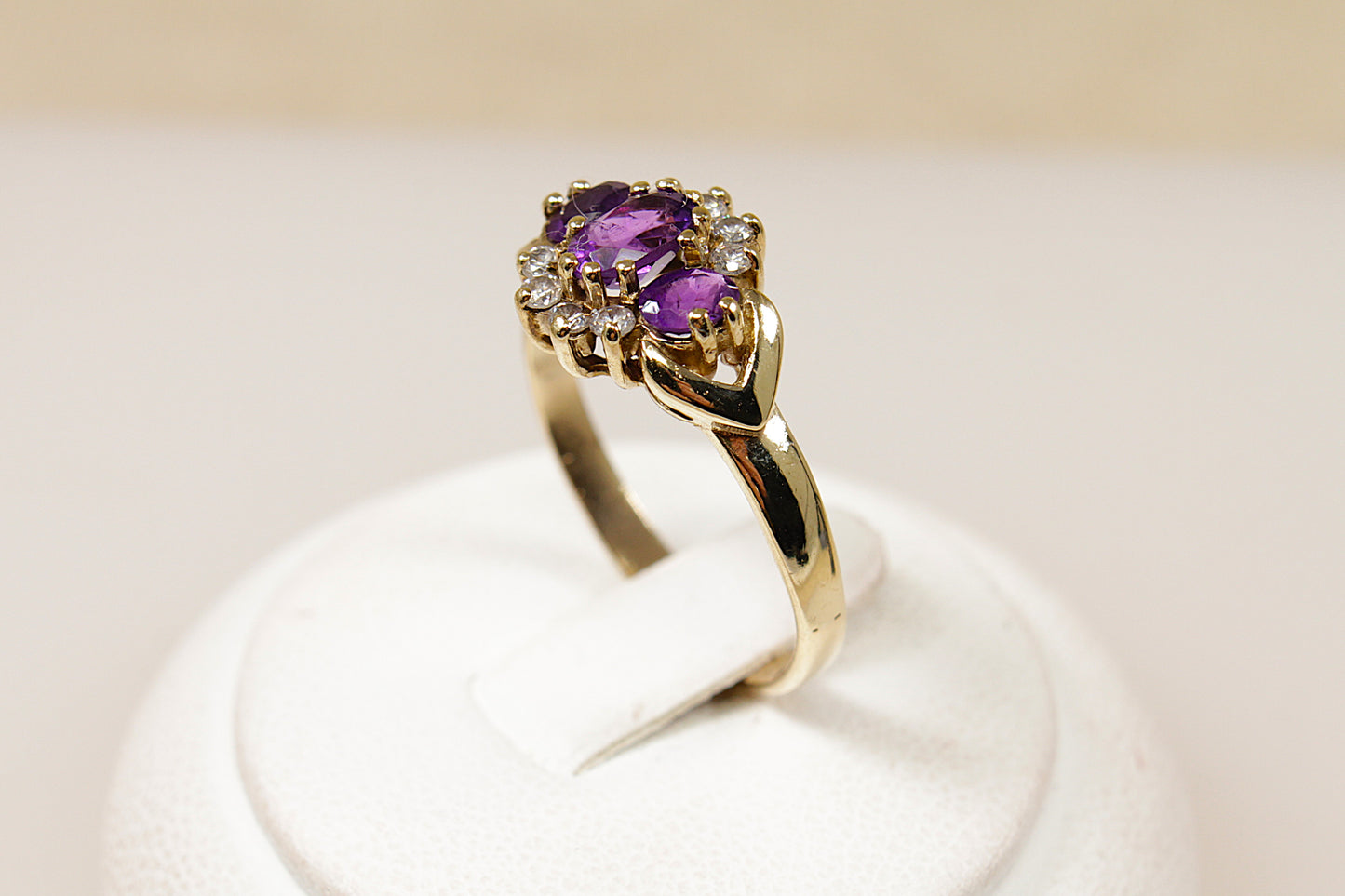 9ct Gold Amethyst Cluster Ring