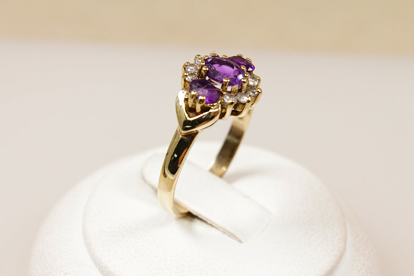 9ct Gold Amethyst Cluster Ring