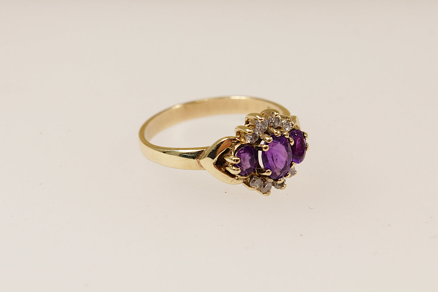 9ct Gold Amethyst Cluster Ring