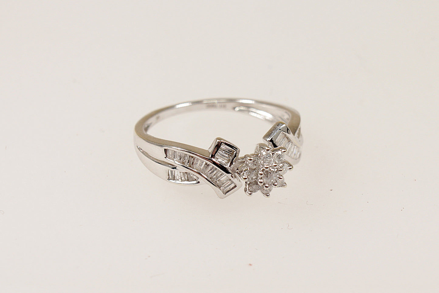 9ct White Gold Diamond Cluster Ring