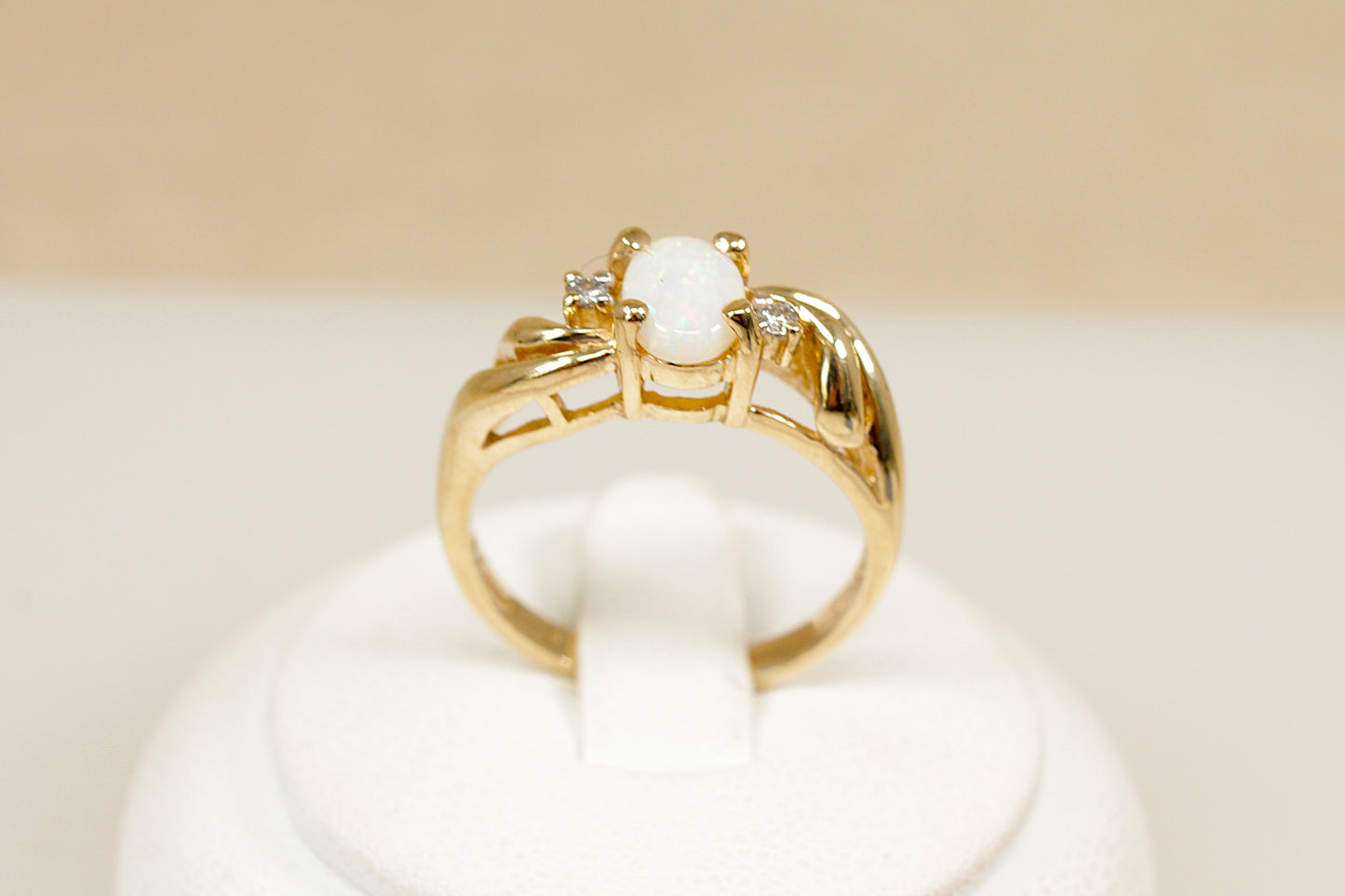 9ct Gold Opal and Diamond Ring